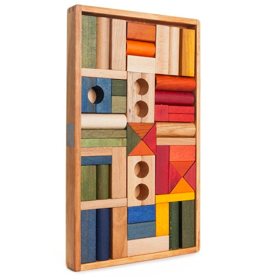 Wooden Story 54 Piece Block Set · Rainbow